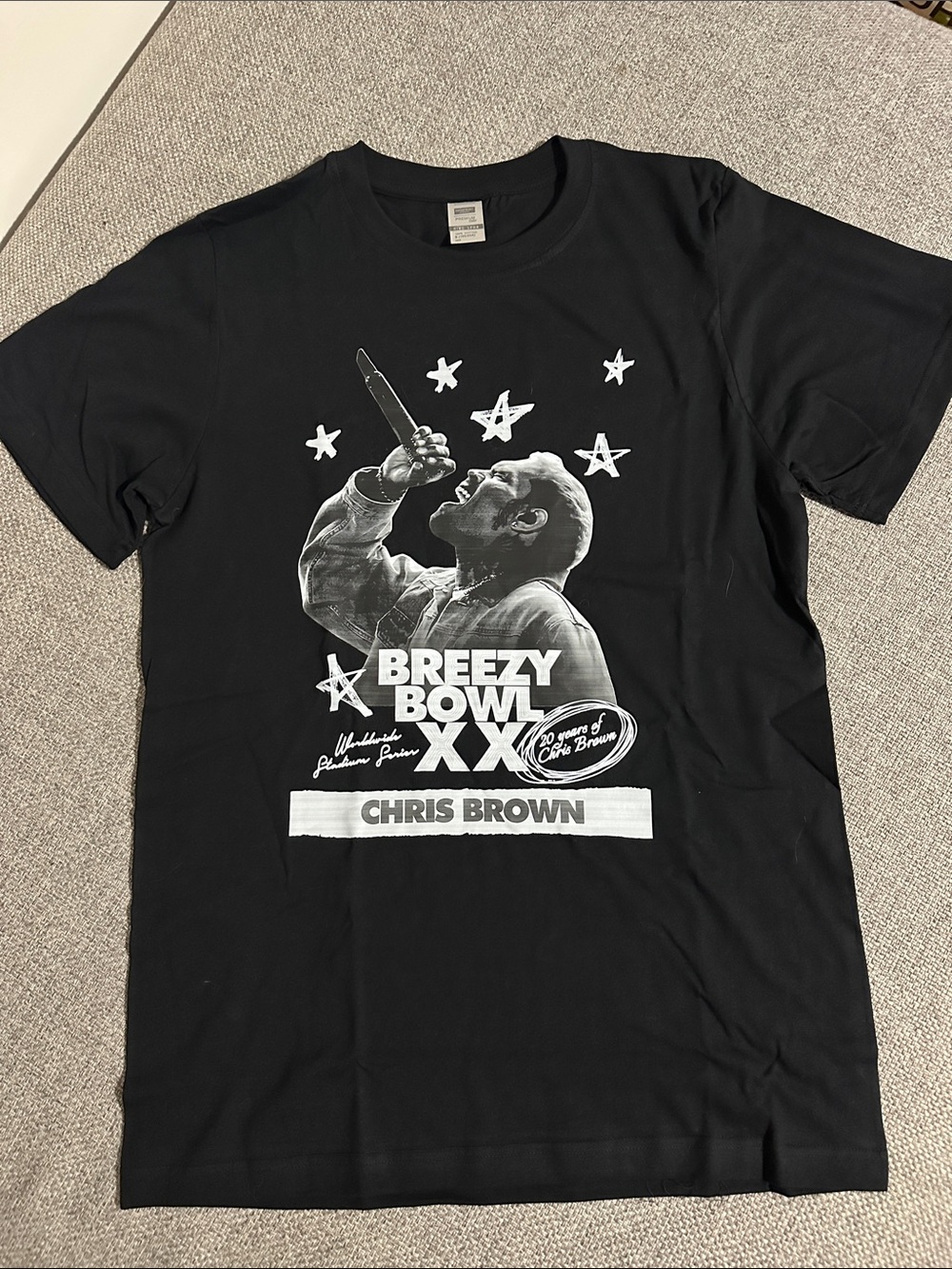 Breezy Bowl XX Black Graphic Tee - Chris Brown